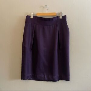 Vintage Jacob 100% Silk Deep Purple Pleated Pencil Skirt – Size 10 EUC
